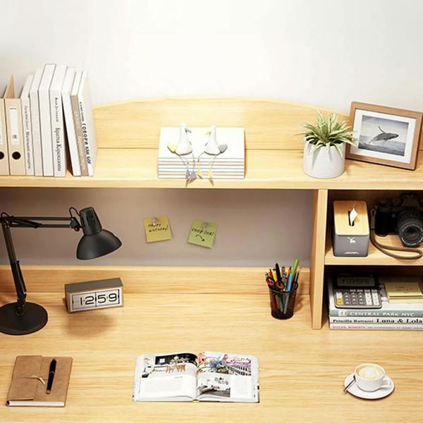 Havendro Computer Desk with Storage Shelves Wooden Home Office Study Laptop Writing Workstation
