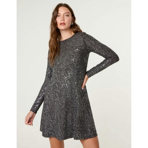 Blue Vanilla Sequin Swing Dress