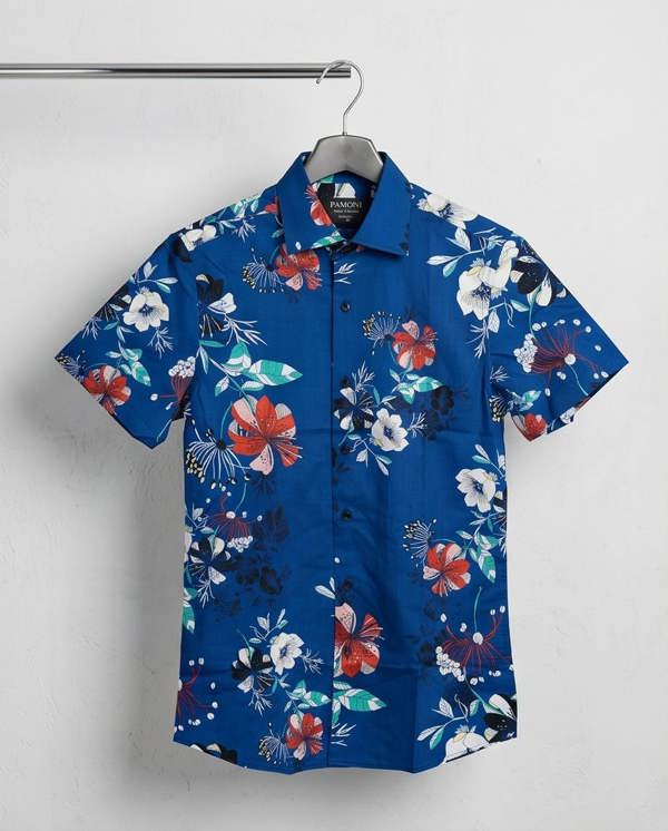 Pamoni Island Breeze Floral Short-Sleeve Shirt