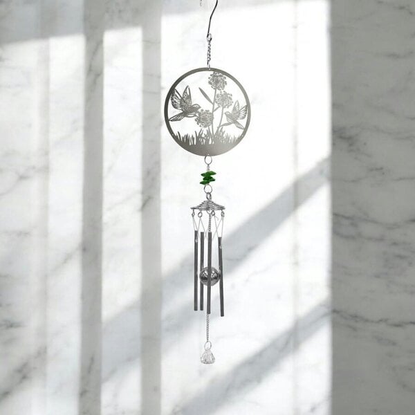 EDH Door Hardware Bird Stainless Steel Hanging Wind Chime, Outdoor Garden Décor,Soothing Wind Bell with Nature-Inspired Design