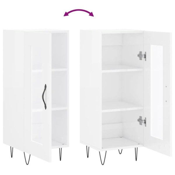 Berkfield Sideboard High Gloss White 34.5x34x90 cm Engineered Wood