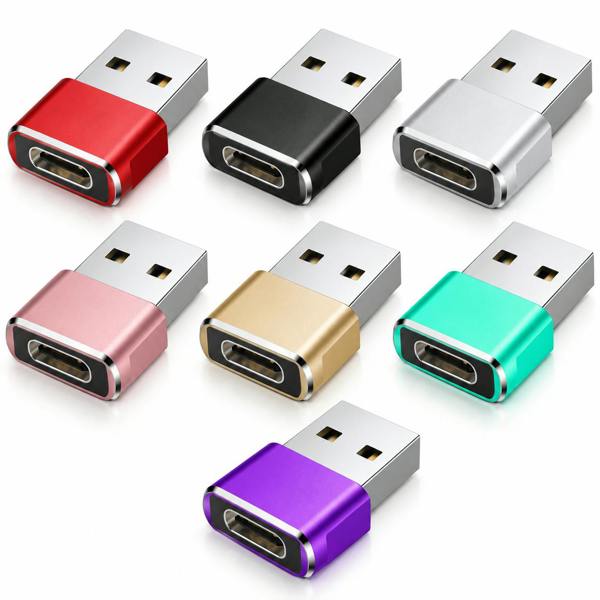 ATEK 350 x 3 Pack USB-C Female to USB-A Male Adapters Mixed Colours Clearance Lot