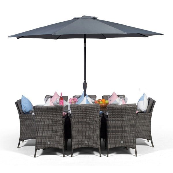 Giardino Savannah Rectangular 8 Seater Rattan Patio Dining Set