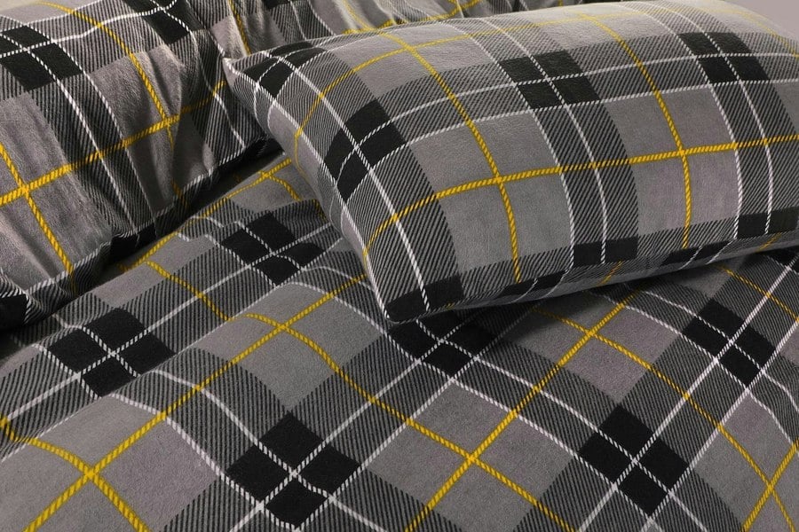 HomeSpace Direct Flannelette Tartan Check Brushed Cotton Duvet Cover Set