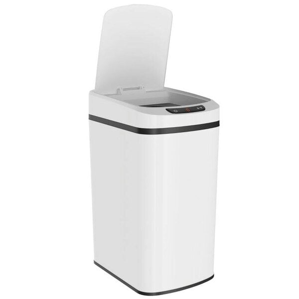 12L Sensor Bin, Automatic Touchless Motion Sensor Kitchen Bin with Fingerprint Resistant Stainless Steel, White