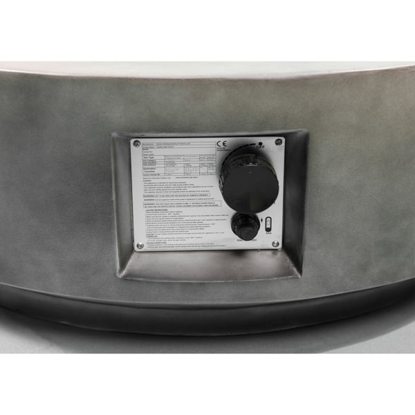 Homeology FUSION Dark Grey Lavish Garden & Patio Gas Fire Pit with Eco-Stone Finish - Fully Assembled