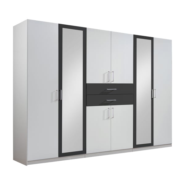 TJ's Furniture Diver white 6 Door Wardrobe