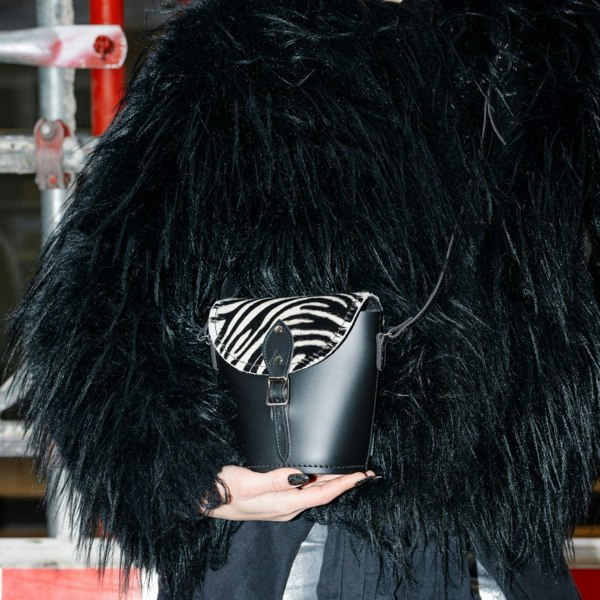Zatchels Handmade Leather Barrel Bag - Zebra