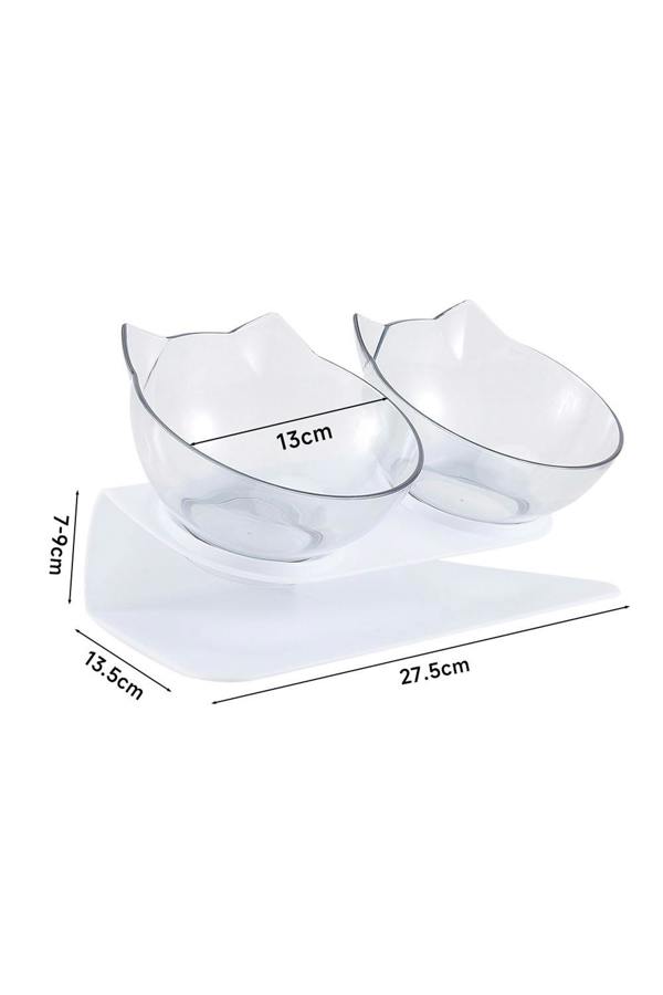 Living and Home 15° Tilted Elevated Feeder with Double Cat Bowls