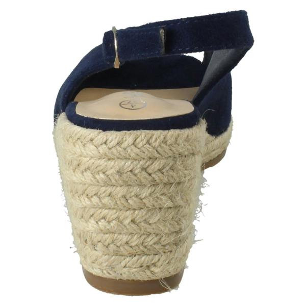 Anne Michelle Ladies Anne Michelle Microfibre Wedge Heel Squared Toe Sandals F2306
