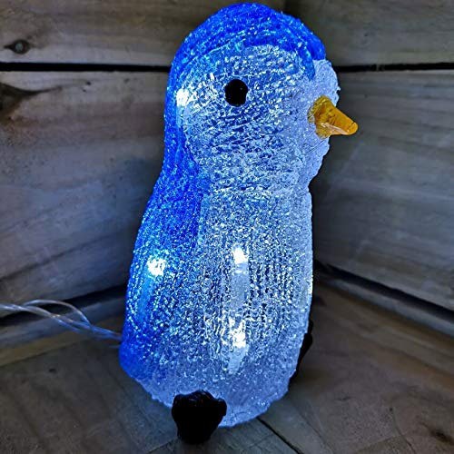 Samuel Alexander 23cm Set of 3 Acrylic Ice White LED Penguins Indoor Outdoor Christmas Decoration