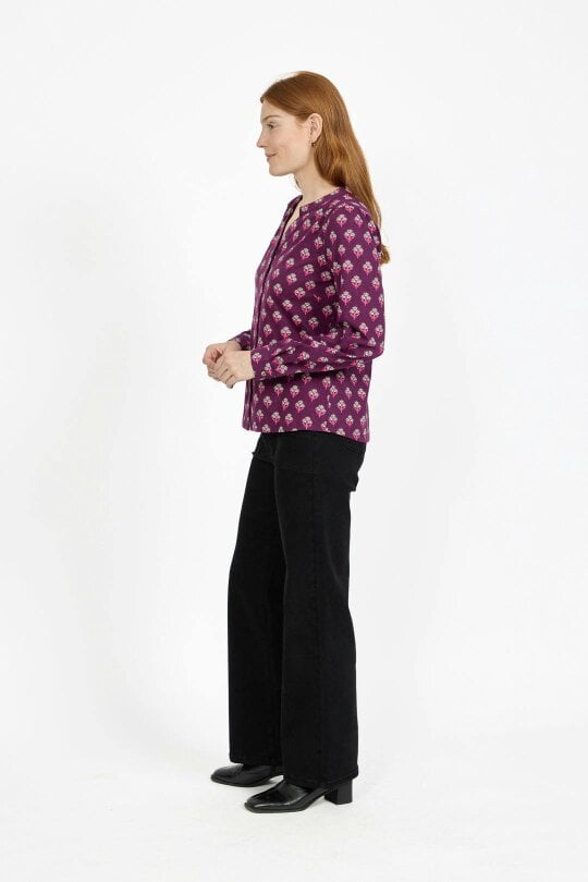 Mudflower Leaf Print Cotton Shirt