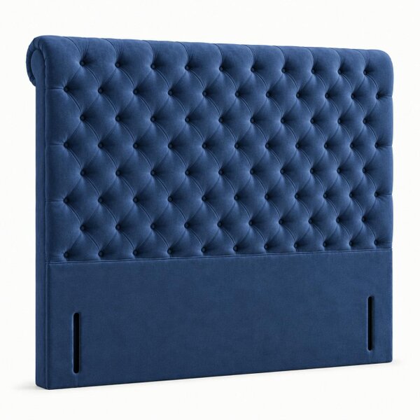 Great British Beds Sleigh Headboard - Blue Plush