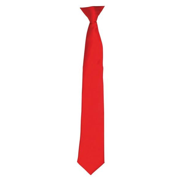 Premier Colours Mens Satin Clip Tie - Red