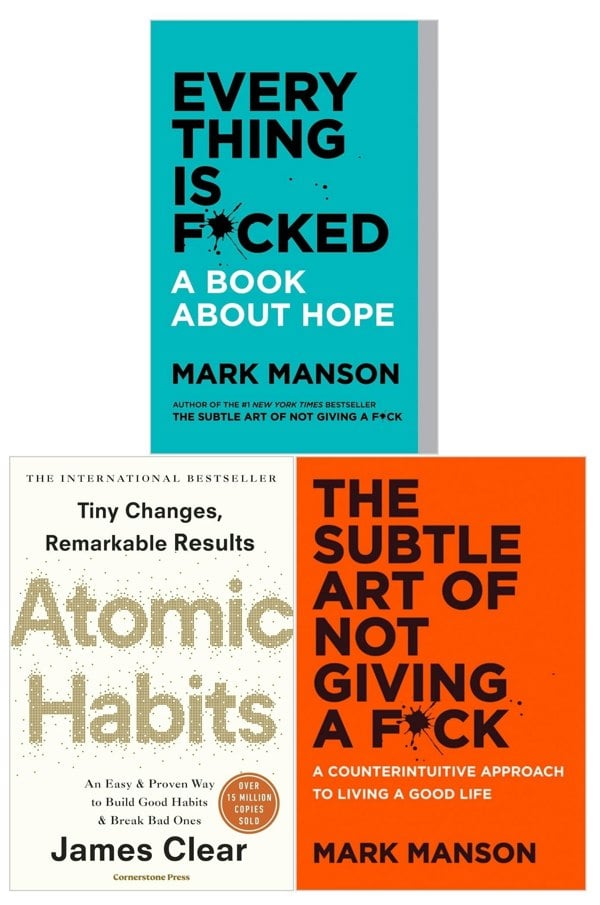 The Subtle Art of Not Giving a F*ck, Everything is F*cked, Atomic Habits 3 Books Set