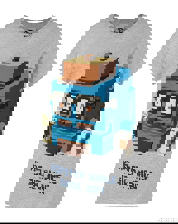 Crossy Road Girls Grey Hipster Whale Short Sleeved T-Shirt