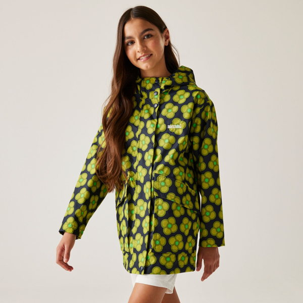 Regatta Kids Orla Kiely Swing Spinning Flower Waterproof Jacket - Navy