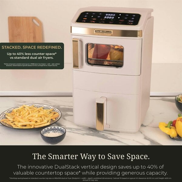Hamilton Beach Professional DualStack 14.5L Air Fryer Oven - Stone & Brushed Brass