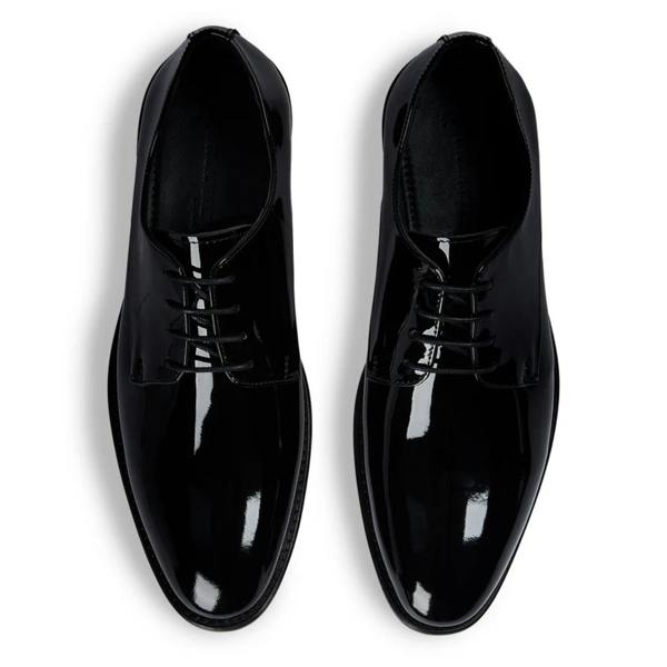 Paul Andrew Beaumont - Men's Black Patent Leather Derby Shoes