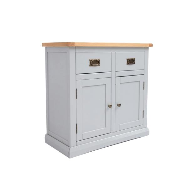 Cabinet Bits Loreo Light Grey 2 Drawer 2 Door Sideboard Brass Drop Handle