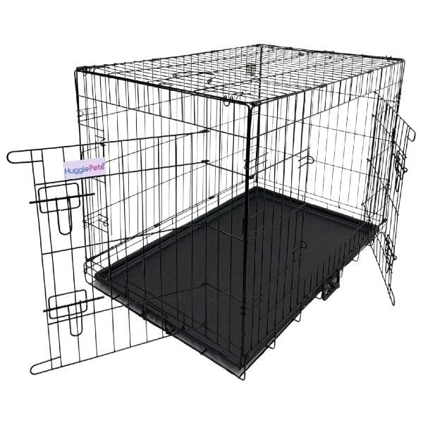 HugglePets Dog Cage with Plastic Tray