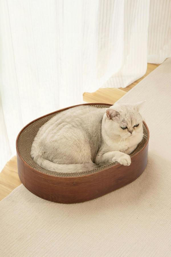 43x33cm Oval Cardboard Cat Scratching Board Pet Bed Claw Scratcher Supplies