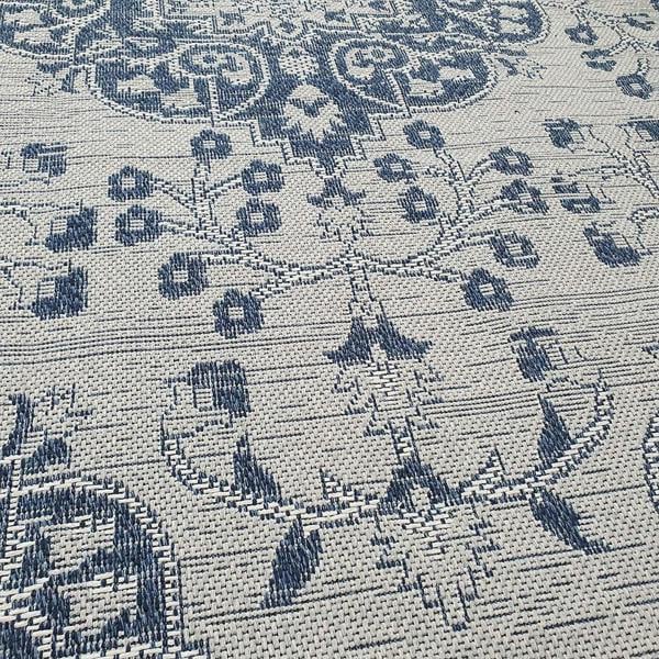 Cotton Rug Washable Grey Navy Blue Oriental Pattern Rug Runner Large Small Flat Weave Carpet Mat