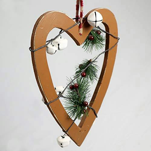 18 cm Wooden Hanging Heart Decoration in Light Brown for Seasonal Home Displays image 4