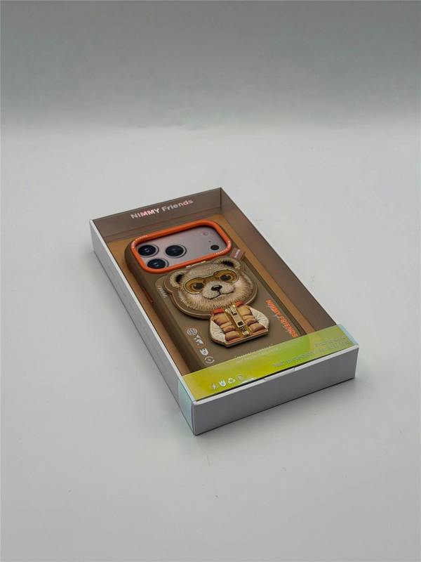 Nimmy Friends Nimmy Cool & Cute 2.0 Bear Case with MagSafe Stand for iPhone 17 Pro 6.3" Brown Orange - N-YJKM-CXZJZH-IP17-PRO-011-B