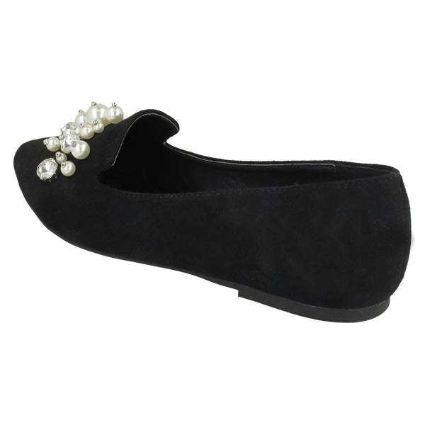 Spot On Ladies Spot On Flat Slipper Cut Ballerinas