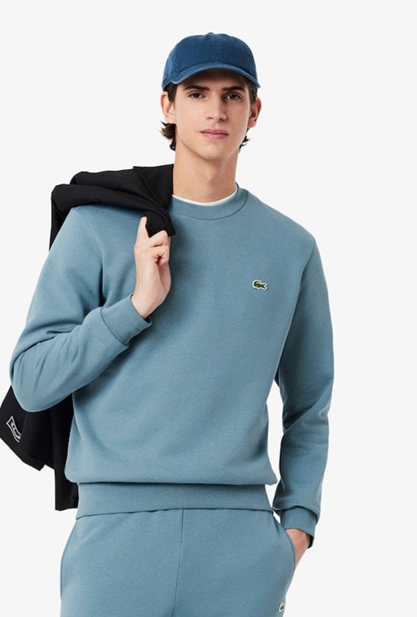 Lacoste Fleece Crew Neck Sweatshirt - Blue