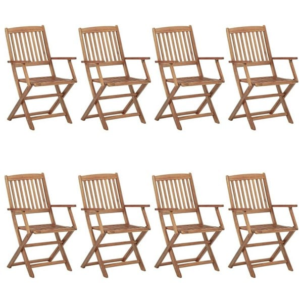 Berkfield Folding Outdoor Chairs 8 pcs Solid Acacia Wood