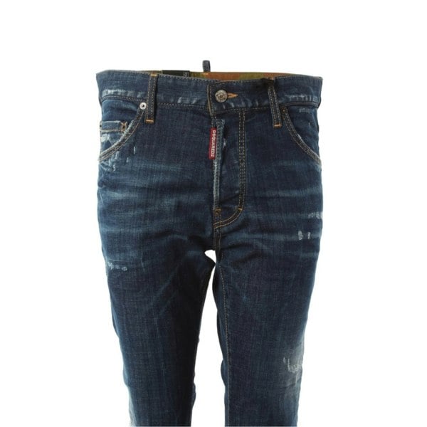 DSQUARED2 S74LB0951 S30342 COOL GUY CROPPED 470 NAVY BLUE JEANS Mens 48