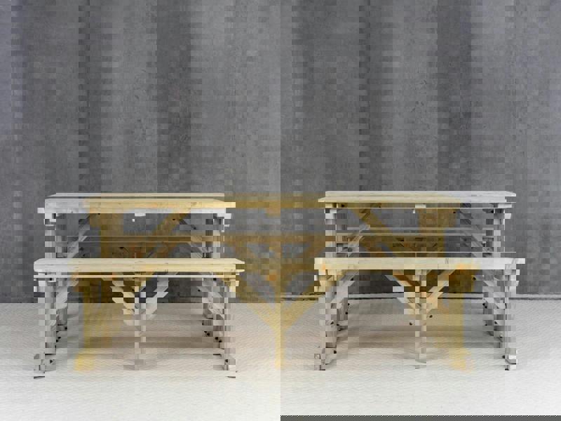 Abies Rounded Picnic Table and Benches Set - Wooden Outdoor Dining Set for Gardens and Patios