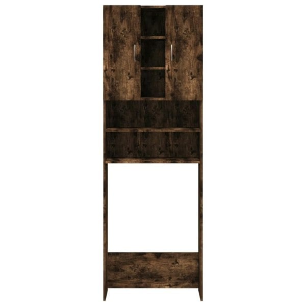 Berkfield Washing Machine Cabinet Smoked Oak 64x25.5x190 cm