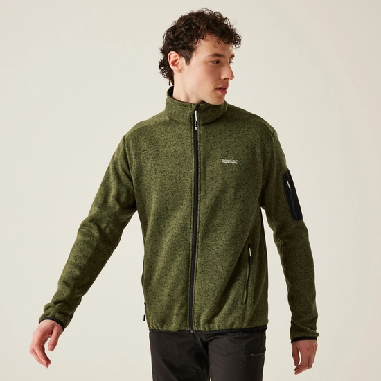 Regatta Mens Newhill Marl Full Zip Fleece Jacket - Nephrite Green