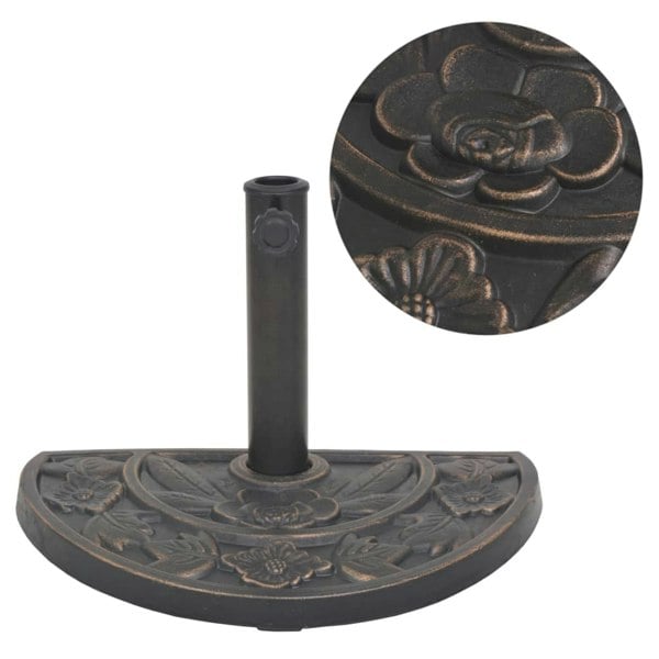 Berkfield Parasol Base Resin Half Round Bronze 9 kg
