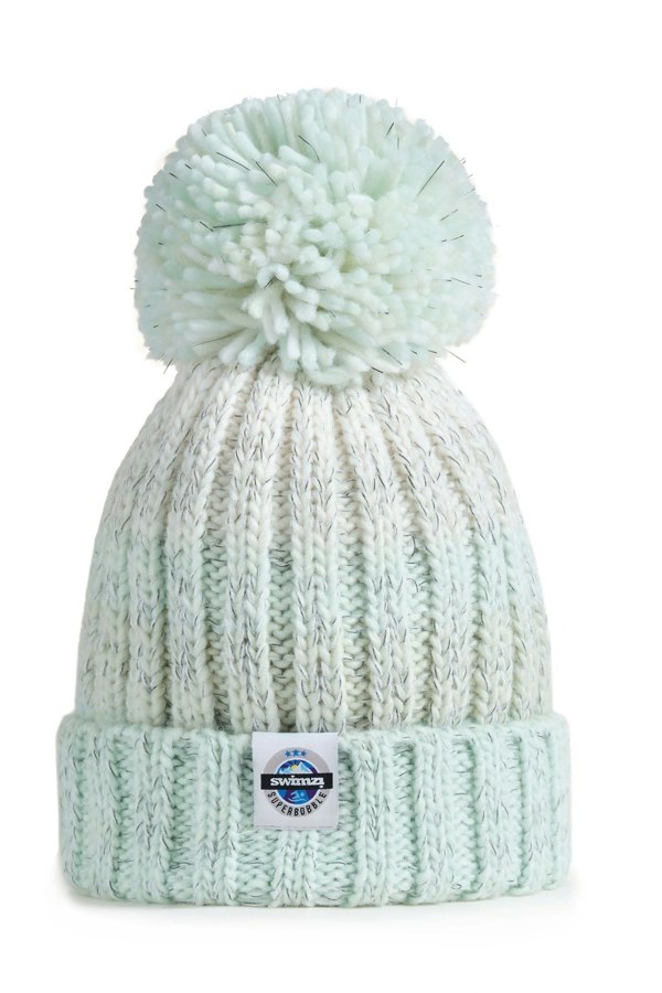 SuperBobble Rib Knit Beanie Bobble Hat - Peppermint Gradient