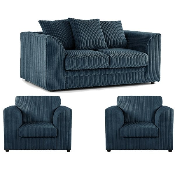 Furnishings For Less Luxor Jumbo Cord 2 Seater and 2 x Armchairs - Scatter Back