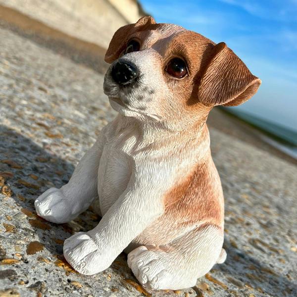 Farmwood Sitting Jack Russell Terrier Puppy Dog Garden Animal Ornament