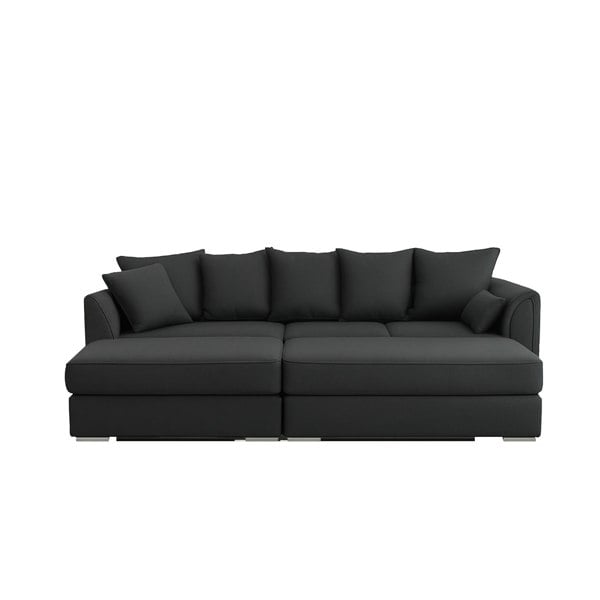 Furnishings For Less Chiswick Corner Sofa 4 Seater with Footstool - Silver Or Black