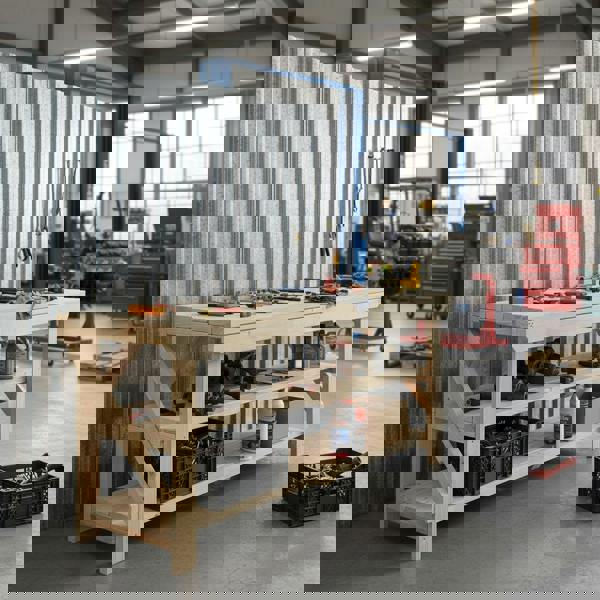 Arbor Garden Solutions Acorn Wooden Workbench With Double Shelf