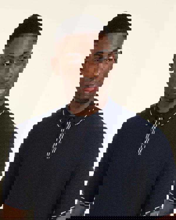 Larsson & Co Basket Weave Knitted Polo Shirt