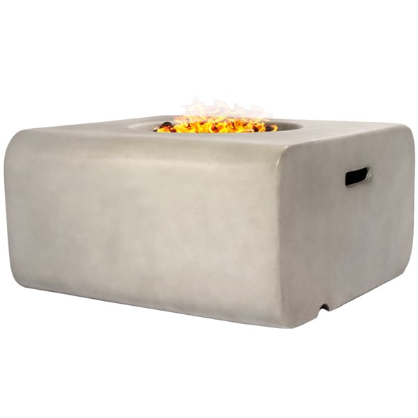 Homeology Fireology ADELPHI Light Grey Lavish Garden and Patio Gas Fire Pit with Eco-Stone Finish - Fully Assembled