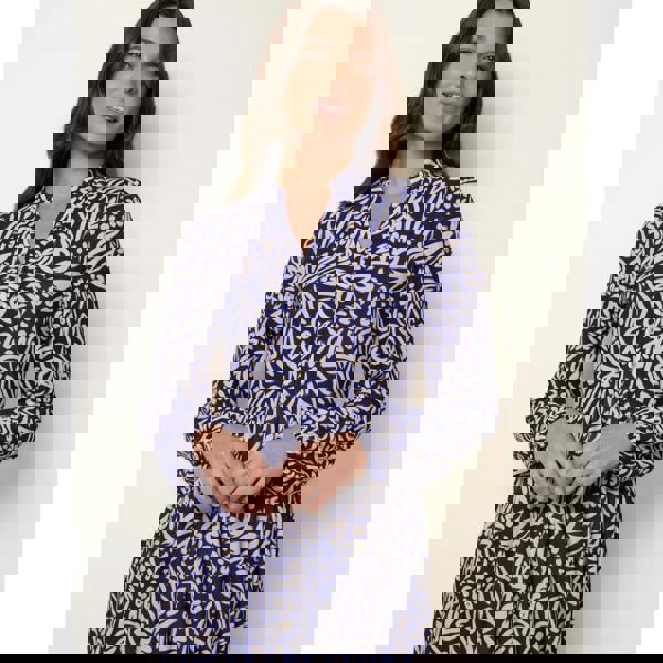 Blue Vanilla Button Front Collared Midi Dress