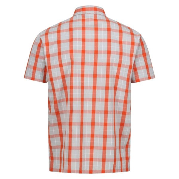 Regatta Mens Denmoor Checked Shirt - Silver Grey/Rusty Orange