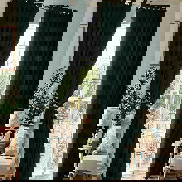 Luxury Living Chenille Blackout Ring Top Eyelet Curtains