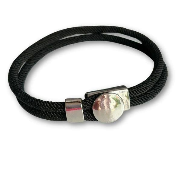 Aye Do Gifts Men's Black Braided Button Bracelet