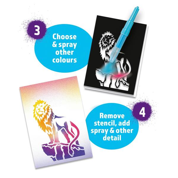 BLOPENS Fantastic Creatures Activity Set – Airbrush Art Kit with Metallic Effects
