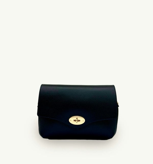 Apatchy London The Maddie Midi Leather Handbag - Navy